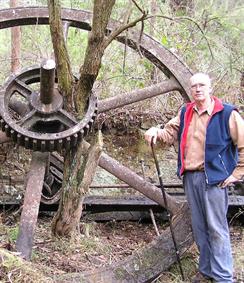 Steam engine at theNormanby battery, Teacup Creek, east of Dargo, Victoria