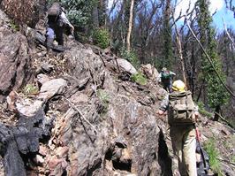 Steep climb out from the first Victoria battery site, Grant, Victoria